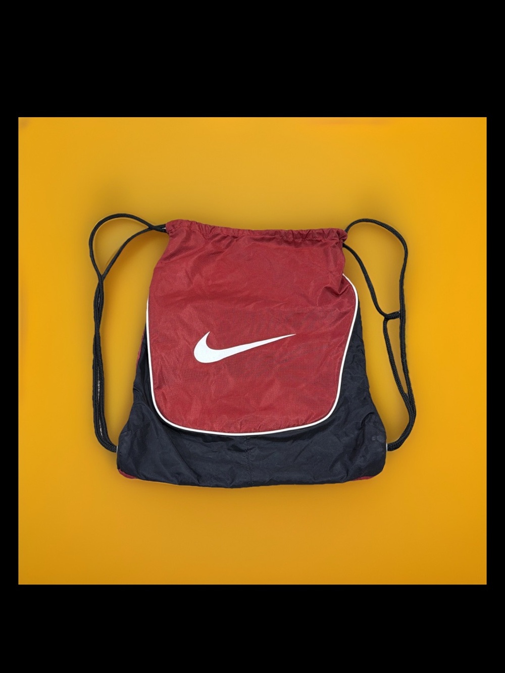 Nike Red Black Drawstring Gym Bag Day Hiking Trip